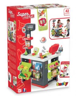 SMOBY - SUPERMARCHÉ AVEC CHARIOT 42 ACC. ROUGE